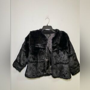 Vintage Women’s Black Rabbit Fur Short Coat Size M